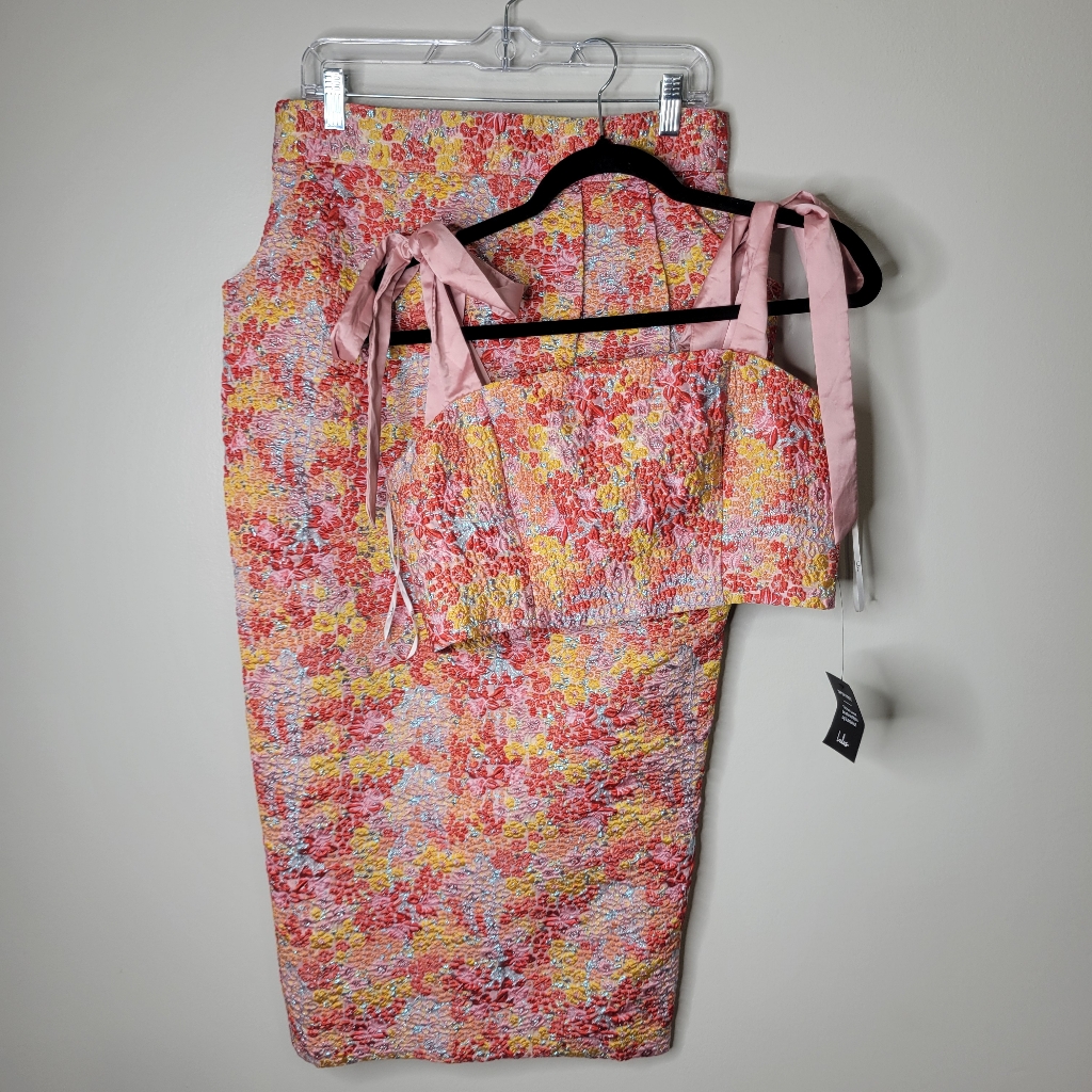 Lulu's Pink And Yellow Skirt Set